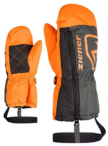 Ziener Kleinkind Leon Ski-Fäustling/Wintersport | Langer Reißverschluss, Leash, New orange, 104