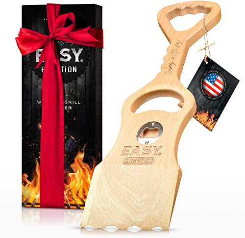EASY FUNCTION Holzgrillschaber – Holzalternative für eine Grillbürste, aus natürlichem Kiefern-Hartholz – nutzt die Neue EasyShape-Technologie für sichere Reinigung und borstenfreies Grillen