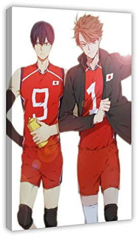 Anime Haikyuu Oikawa Tooru und Kageyama Tobio 02 Poster, dekoratives Gemälde, Leinwand, Wandkunst, Wohnzimmer, Poster, Schlafzimmer, Malerei, 30 x 45 cm, Rahmen