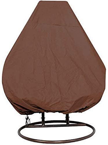 HSGAV Hängesessel Abdeckung 2 Personen, 232x203cm, Eierschaukel Stuhlbezüge, Schwebesessel Outdoor Schaukelstuhl, 210D Oxford Wasserdichter Winddichter Anti-uv,Braun