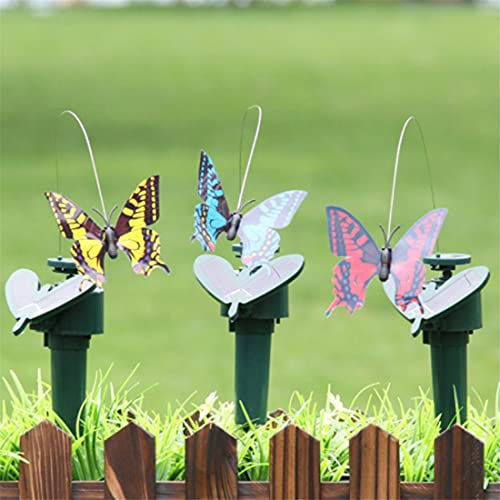 BesDirect Solarbetriebene tanzende flatternde Schmetterlinge, Fliegende Kolibri-Patio-Rasenverzierung, Bunte Schwingungssimulation Vogelhausgartentopfdekoration (Kolibri)