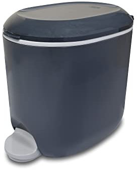 Addis Premium Deluxe Bathroom Office Pedal Bin with inner, 3.5 litre, Charcoal Grey & Light Grey