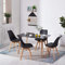 H.J WeDoo - Juego de mesa y sillas de comedor rectangular moderna de MDF de 110 cm con 4 sillas para comedor, cocina, sala de estar, negro