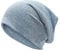 ZLYC Weiche Slouchy Beanie-Mütze für Damen und Herren, modisch, dünn, gestrickt, Stretch, Totenkopfkappe, Farbe: Blau, Einheitsgröße