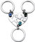 MeMeDIY 3 Stück Mutter Schwester personalisierte Herz Puzzle Keychain Customized für Freundin Liebhaber Edelstahl Schmuck Set Silber Birthstone