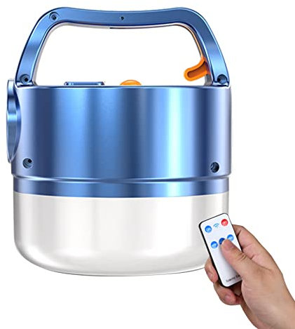 Kavolet Solar Linterna de Camping Recargable, Luz de Emergencia LED portátil para Exteriores con Control Remoto y Cable USB, 4 Modos Luz para para Emergencia, Senderismo, Camping, Caza