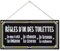 CARISPIBET Règles d'or enseignes de décoration pour la maison décoratifs suspendu salle de bains cadeau rigolo 15 x 30 cm