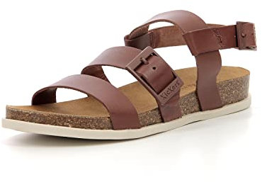 KICKERS Femme Alana Sandale Plate, Marron Clair, 39 EU
