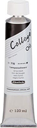 Schmincke - College Oil, Lamp Black in 120 ml tube, 31710012, artist oil paints, proven artist pigments and natural vegetable oils, good light fastness