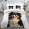 BUMIYA Kinder Bettwäsche Set 135x200 3D Druck Hunde Bettwäsche100% Mikrofaser Weiche mit Reißverschluss Australian Shepherd Winter Herbst Bettbezüge mit 2 Kissenbezug 80x80 cm