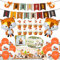 Fuchs-Geburtstagsfeier Dekorationen - Party-Set Mit Happy-Birthday-Banner, Luftballons und Verschiedenen Partygeschirr-Artikeln