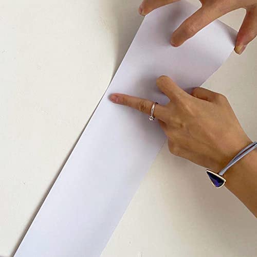 VisitRyl Bordo Adesivo per Carta da Parati 15cm x 500cm Rimovibili Bordi per Carta da Parati autoadesivi, Bordo per carta da parati per Cucina Bagno Luminescenza Bianca