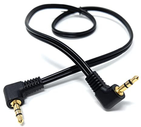 50cm short 3.5mm Dual Right Angle 90'' Male to Male Jack to Jack Stereo Audio Cable Lead Gold Plated Ends 1.6ft