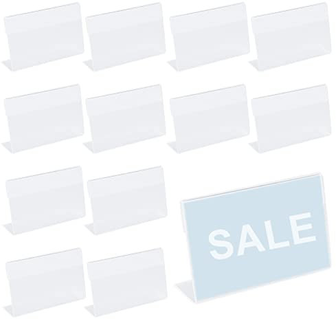 30 Pezzi Porta Etichette Trasparente Porta Cartellino del Prezzo Supporti a Forma di L per Visualizzare i Prezzi Porta Prezzi per centri commerciali, Negozi di Alimentari, Uffici (8 * 5,2 cm)