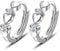 Silber 925 Herz Ohrringe für Damen - Klein Creolen mit Zirkonia, Huggie Hypoallergen für Frauen und Mädchen