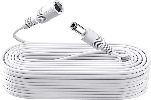 ANLINK 10 m Stromverlängerungskabel, DC 12 V Netzteil-Verlängerungskabel 5,5 mm x 2,1 mm, kompatibel mit 12 V DC-Adapter-Netzteil oder Wandladegerät für CCTV-Überwachungskamera (weiß)