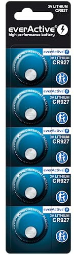 everActive CR927, 3V, mini Lithium Knopfzelle Batterien, leistungsstärkste Batterie, 10 Jahre Haltbarkeit, 5 Stück -1 Blisterkarte