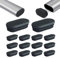 Zaky Tisch Stuhlbein Füße Kunststoff Oval Rohr Rohr Einsatz Schwarz Oval Abdeckkappe für Metallrohre, Zäune, Gleitschutz von Stuhlbeinen, Möbel und Böden (60 x 20 mm - 21 pcs)