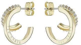 Ted Baker Helias Ohrringe mit doppeltem Ring in Kristall (Goldton/Kristall)