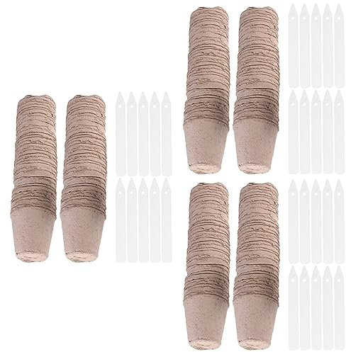 Happyyami Container 120 Stück Kindergartenbecher Pflanzenzuchtbecher Biologisch Abbaubare Pflanzentöpfe Pappbecher Für Pflanzset Pflanztöpfe Innentablett Papier-Starterbecher Keimbecher