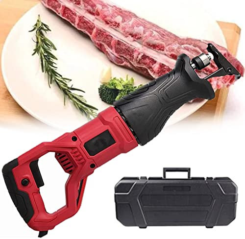 4800W Scie À Os, Scie De Boucherie Électrique, Scie À Viande Alternative Pour Maison Commerciale, 4 Lames De Scie Pour Os/Métal/Bois, Pour Côtes De Poisson De Porc Congelées