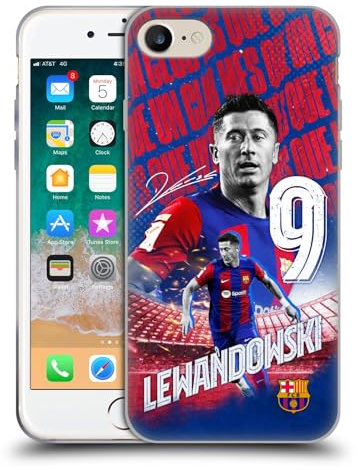 Head Case Designs Offizielle FC Barcelona Robert Lewandowski 2023/24 Erstes Team Gelhülle [Militärischer Schutzgrad] Kompatibel Mit Apple iPhone 7/8 / SE 2020 & 2022 Und Kompatibel Mit MagSafe