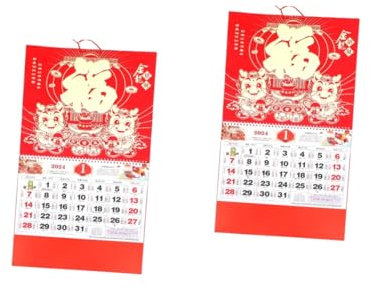 STOBOK 2 Stück 2024 Kalender zum Jahr des Drachen 2024 mondkalender bauernkalender dekorativer Kalenderanhänger Kalender des Mondjahres Chinesischer Neujahrskalender Kalender 2024 hängend