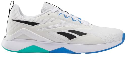 Reebok Herren NANOFLEX TR 2 Sneaker,Footwear White Black Unleashed Green,44 EU