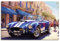 ARTLAND Wanddeko Leinwand Bilder Wandbild 60x40 cm Auto Sportwagen Cabrio Shelby AC Cobra Blau Frankreich U5CU