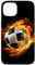 We Love Soccer Hülle für iPhone 13 Fußball Flammen brennende Kinder Jungen Fußballspieler