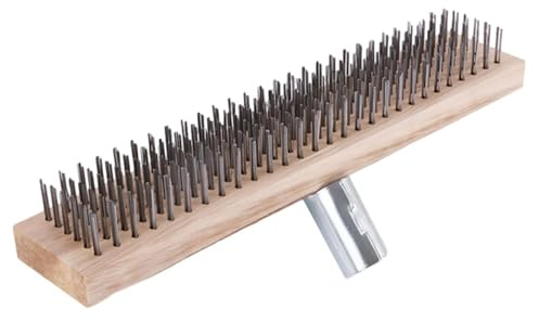 Drahtbesenbürste - Edelstahl Unkraut Bürste, Drahtbesen Stahldrahtbesen Mit Steckdose Für Holzgriff, Metallbesen Gartenbesen Zum Entfernen Von Gartenmoos, Unkraut, Hartnäckigen Flecken