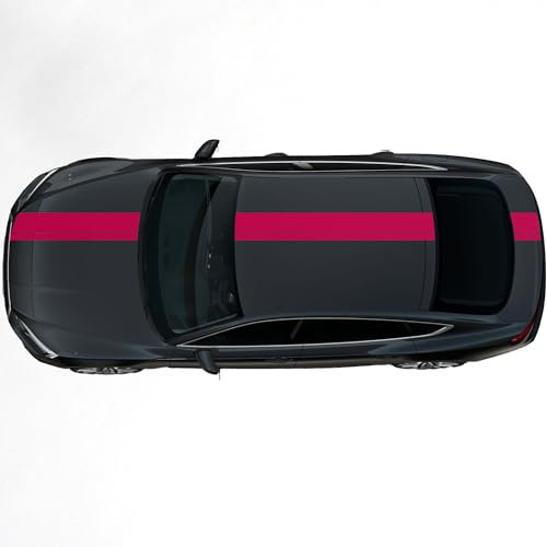 Kiwistar - Autoaufkleber Rallye Streifen - 23 x 400 cm - pink glänzend - selbstklebend - Viperstreifen für Auto, Motorhaube, Karosserie - Tuning Aufkleber Racing Deko