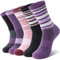 MOSEY KOSY Merino Damen Socken Thermosocken Warme Wandersocken Merinowolle Sportsocken Trekkingsocken Outdoor Arbeitssocken Wollsocken Wolle Atmungsaktiv Wintersocken 5 Paar(Lila/Rosa/Rosa,M (36-42))
