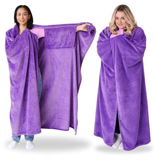 Super Blanky Tragbare Decken für Damen, tragbare Decke für Männer, Muttertagsgeschenke für sie, Ehefrau, Geburtstagsgeschenkideen, Purple Dream, One Size