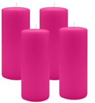 4er Set Adventskranzkerzen Fuchsia Pink Ø 70 x 180 mm