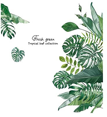 Sticker mural Grand Vert Tropical Stickers Muraux Palmier Feuille Plantes Stickers Muraux Décor Affiches Vinyle Peel Et Bâton Art Peintures Murales Pour Enfants Chambre Pépinière Salon Décoration