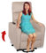 Fernsehsessel HWC-K62, Sessel Relaxsessel TV-Sessel, Liegefunktion Aufstehhilfe elektrisch, Metall Chenille - Creme