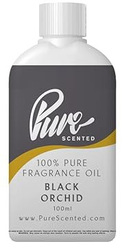 Pure Scented 100ml Fragrance Oil - 550+ Scents, Vegan & Cruelty-Free, for Candles, Soaps, Slime, Diffusers, Cosmetics, Wax Melts & DIY Crafts (1 x 100ml, Obsidian Orchid)