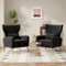 Hawthyhome 2er-Set Relaxsessel Fernsehsessel Ohrensessel mit Kopfkissen und Gold Metallfüßen Einzelsofa aus Samt bis 130kg Schlafzimmer/Wohnzimmer/Lounge Schwarz