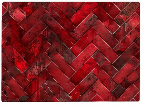 Shopagift Red Herringbone Pattern Glass Chopping Board Large Kitchen Worktop Saver 39cm x 28cm