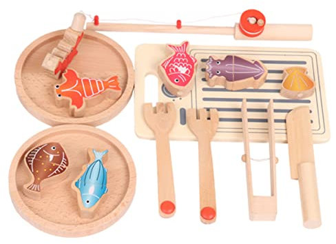 UPKOCH Juguetes De Cocina para Juguete De Cortar Pescado De Madera De Simulación De Cocina para Cumpleaños y Día del Niño