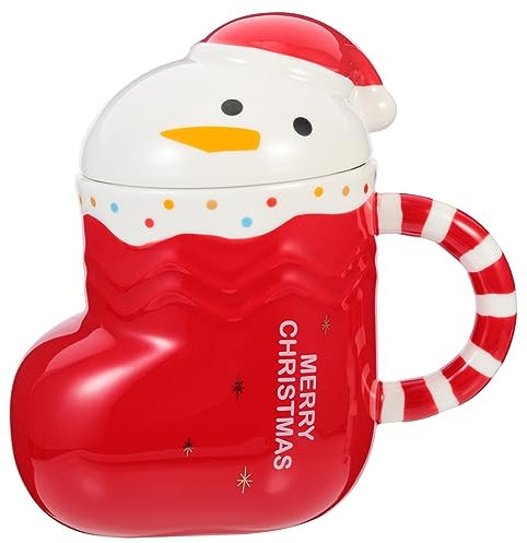 MAGICLULU 2st Weihnachtstasse Lampenabdeckung Diy Material Lampenschirme Aus Sackleinen Figur Plüsch-cartoon-schlüsselanhänger Weihnachtsfeier Liefert Kaffeebecher Rot Keramik