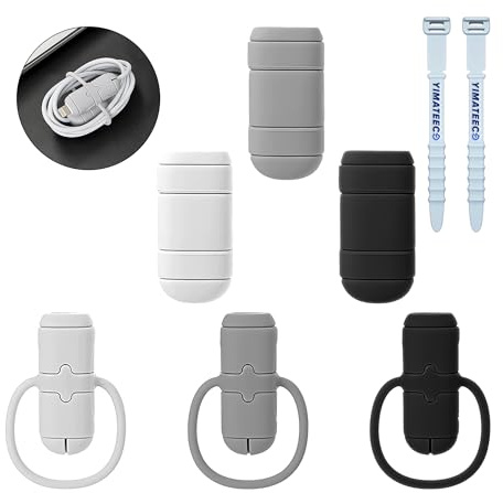 YIMATEECO Kabelschutz Ladekabel Schutz, 2-in-1 USB Ladegerät Kabelschoner aus Silikon, 6Stü Schutzhülle für Ladekabelenden Kompatibel mit USB-A Typ-C, Schützt Vor Brüchen und Kabelschäden (3 Sätze)