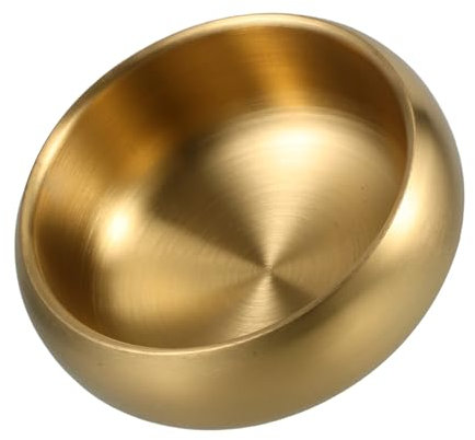 KICHOUSE Heat Insulated Stainless Steel Bowl Double-Layered Metal Ramen Bowl Japanese Dinnerware Set Versatile Use