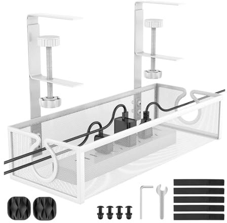 Bandeja Organizadora de Cables | Bandeja Metálica Multifuncional Con Malla - Malla Metálica Organizadora, Organizador Reutilizable de Escritorio para Hogar y Estudio