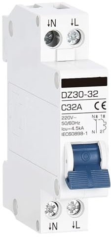 bvwkkynle 1 pz DZ30-32 220 V 10 A 16 A 20 A 25 A 32 A Interruttore Automatico Termico Magnetico Protezione da cortocircuito e sovraccarico (16 A)(25A)