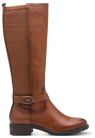 Infinity Leather Stivali da Equitazione Classici da Donna in Pelle Marrone Chiaro con Plateau Alto Fino al Ginocchio