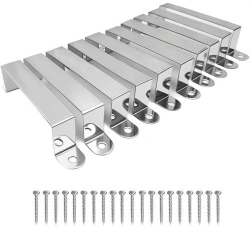 10 Supports en U 40x40mm pour Tube Carré | Fixations métal avec trous pré-percés pour poteaux, clôtures, portes, rampes, garde-corps, tuyaux et DIY