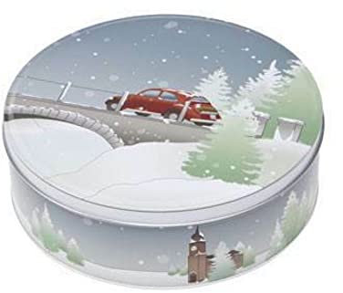 1 Goebel Keksdose Driving Home - Dose 23100391 Nordische Weihnacht Dose, Metall, Durchmesser: 22 cm