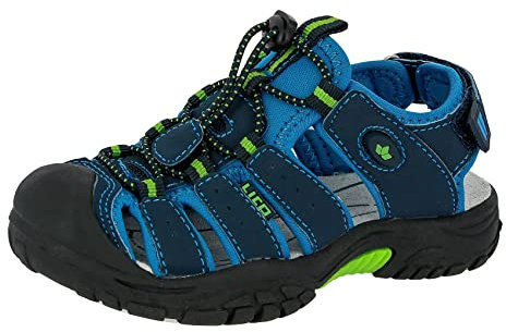 Lico Nimbo, Sandales Bout fermé , garçon, Bleu (Blau/Lemon Blau/Lemon), 38 EU